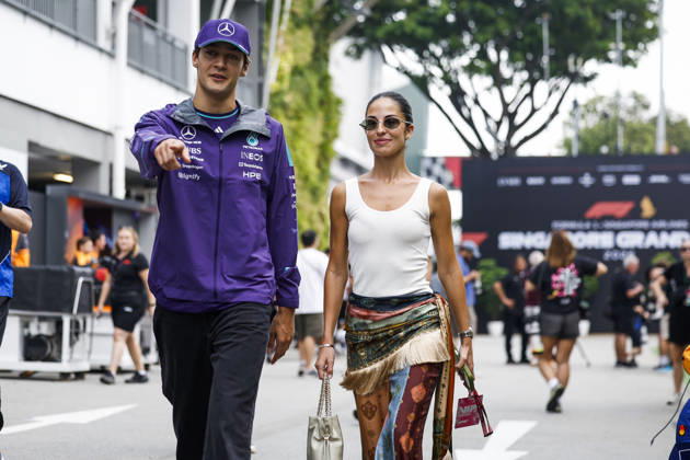 F1 - SINGAPORE GRAND PRIX 2026 RUSSELL George (gbr), Mercedes AMG F1 Team W17, portrait, Carmen during the 2026 Formula 1 Singapore Grand Prix, 17th round of the 2026 Formula One World Championship, WM, Weltmeisterschaft from October 9 to 11, 2026 on the Marina Bay Street Circuit, in Singapore, Singapore - SingaporeSingapore  Copyright: xJulienxDelfossex
