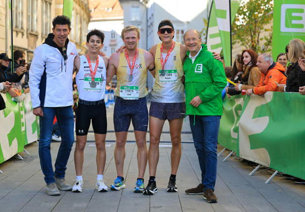 RUNNING - Graz Marathon 2026 GRAZ,AUSTRIA,11.OCT.26 - RUNNING - Graz Marathon. Image shows Andreas Prueckler (Kleine Zeitung), Hugo Habas, Leo Holper, Peter Laszlo and Urs Harnik-Lauris (Energie Steiermark). .  GEPAxpictures xWolfgangxGrebien