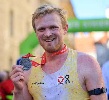 RUNNING - Graz Marathon 2026 GRAZ,AUSTRIA,11.OCT.26 - RUNNING - Graz Marathon. Image shows Leo Holper (AUT). Keywords: medal.  GEPAxpictures xWolfgangxGrebien