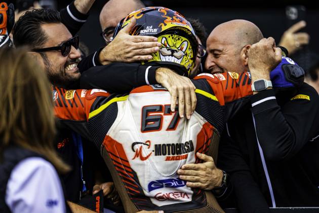 October 11, 2026, Cascais, Lisbon, Portugal: Alberto Surra of Motocorsa Racing iafter finishing third during the Tissot Superpole Race of the FIM Superbike World Championship, WM, Weltmeisterschaft at Circuito Estoril on October 11, 2026 in Cascais, Portugal. Cascais Portugal - ZUMAr200 20261011_zsp_r200_057 Copyright: xNunoxReisinhox