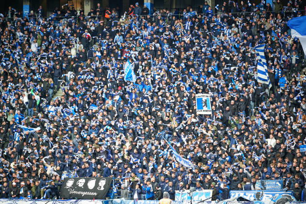 Stimmungsbild Olympiastadion Berlin, Fans Hertha, GER, Hertha BSC vs. SPVGG Greuther Fuerth, 2. Bundesliga, Saison 2026 27, 07. Spieltag, 11.10.2026 (DFL REGULATIONS PROHIBIT ANY USE OF PHOTOGRAPHS AS IMAGE SEQUENCES AND OR QUASI - VIDEO). GER, Hertha BSC vs. SPVGG Greuther Fuerth, 2. Bundesliga, Saison 2026 27, 07. Spieltag, 11.10.2026 Berlin