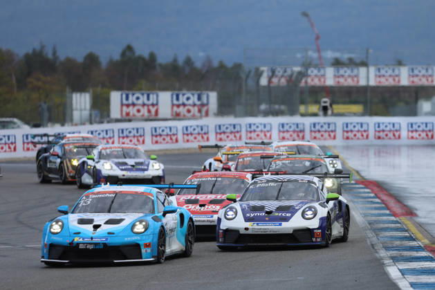 Hockenheim, Deutschland 09.- 11. Oktober 2026: Porsche Sixt Carrera Cup Deutschland - 2026 - Saisonfinale - Hockenheimring - Sonntag Rennen 2 Im Bild: Alexander Tauscher (GER 13) vor Kai Pfister (GER 45) und Theo Oeverhaus (GER 44) Hockenheimring Baden Württemberg Copyright: xFotostandx xFWMEDIAx