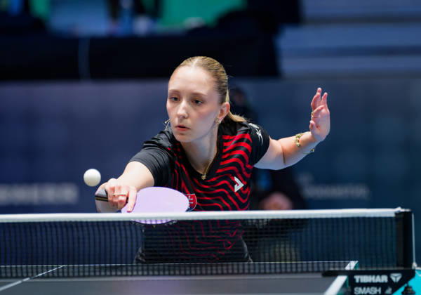 Dominika Wiltschkova Slovakia (foto-ms1027b) at the 2026 European Table tennis, Tischtennis Championships in Ljubljana LJUBLJANA, SLOVENIA - 11 OCTOBER 2026: Dominika Wiltschkova Slovakia (foto-ms1027b) in action at the European Table Tennis Championships in Stozice Arena, Ljubljana, Slovenia (Photo by Manfred Schillings) Ljubljana Stozice Arena Slovenia