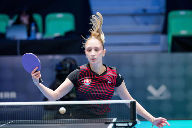 Dominika Wiltschkova Slovakia (foto-ms1031b) at the 2026 European Table tennis, Tischtennis Championships in Ljubljana LJUBLJANA, SLOVENIA - 11 OCTOBER 2026: Dominika Wiltschkova Slovakia (foto-ms1031b) in action at the European Table Tennis Championships in Stozice Arena, Ljubljana, Slovenia (Photo by Manfred Schillings) Ljubljana Stozice Arena Slovenia