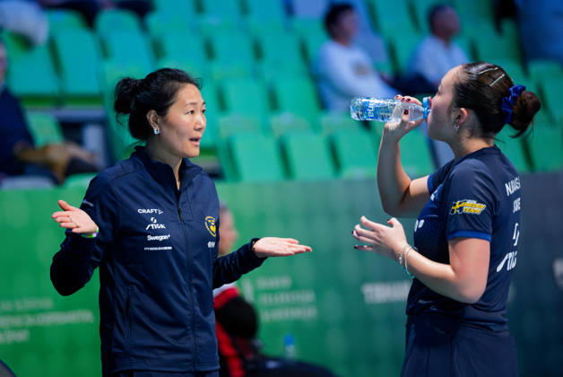 Fang Zhang Sweden (foto-ms1052b) at the 2026 European Table tennis, Tischtennis Championships in Ljubljana LJUBLJANA, SLOVENIA - 11 OCTOBER 2026: Fang Zhang Sweden (foto-ms1052b) in action at the European Table Tennis Championships in Stozice Arena, Ljubljana, Slovenia (Photo by Manfred Schillings) Ljubljana Stozice Arena Slovenia