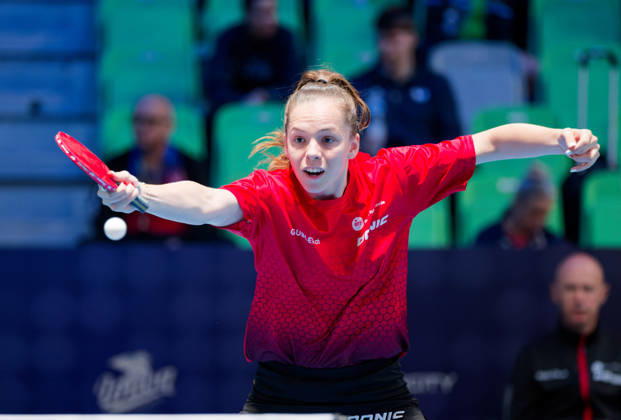 Fanny Doutaz Switzerland (foto-ms1124b) at the 2026 European Table tennis, Tischtennis Championships in Ljubljana LJUBLJANA, SLOVENIA - 11 OCTOBER 2026: Fanny Doutaz Switzerland (foto-ms1124b) in action at the European Table Tennis Championships in Stozice Arena, Ljubljana, Slovenia (Photo by Manfred Schillings) Ljubljana Stozice Arena Slovenia