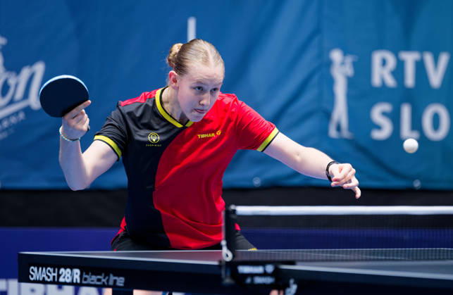 Lessia Lewyckyj Belgium (foto-ms1033b) at the 2026 European Table tennis, Tischtennis Championships in Ljubljana LJUBLJANA, SLOVENIA - 11 OCTOBER 2026: Lessia Lewyckyj Belgium (foto-ms1033b) in action at the European Table Tennis Championships in Stozice Arena, Ljubljana, Slovenia (Photo by Manfred Schillings) Ljubljana Stozice Arena Slovenia