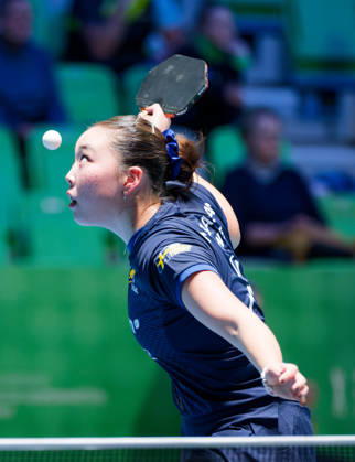 Nomin Baasan Sweden (foto-ms1038b) at the 2026 European Table tennis, Tischtennis Championships in Ljubljana LJUBLJANA, SLOVENIA - 11 OCTOBER 2026: Nomin Baasan Sweden (foto-ms1038b) in action at the European Table Tennis Championships in Stozice Arena, Ljubljana, Slovenia (Photo by Manfred Schillings) Ljubljana Stozice Arena Slovenia