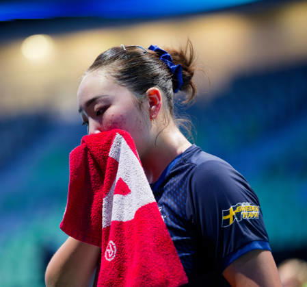Nomin Baasan Sweden (foto-ms1044b) at the 2026 European Table tennis, Tischtennis Championships in Ljubljana LJUBLJANA, SLOVENIA - 11 OCTOBER 2026: Nomin Baasan Sweden (foto-ms1044b) in action at the European Table Tennis Championships in Stozice Arena, Ljubljana, Slovenia (Photo by Manfred Schillings) Ljubljana Stozice Arena Slovenia