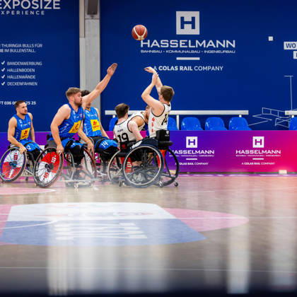 11.10.2026, GER, Rollstuhlbasketball, Maenner Frauen, Saison 26 27, Funke Cup, Hauptrunde, Thuringia Bulls - Spinto Muensterland Fabian Jansen (Spinto Muensterland) 99189 Elxleben Fit-In Freizeitanlage Sporthal Thueringen Deutschland