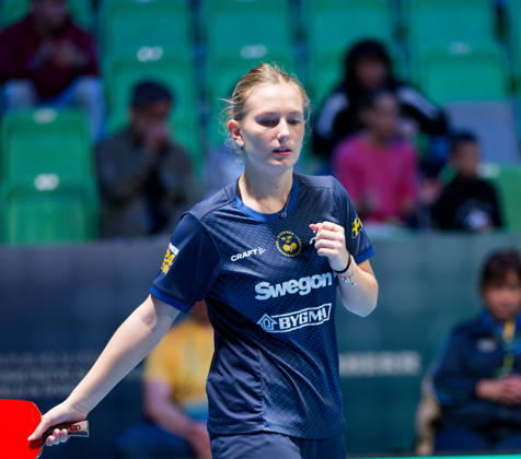 Siri Benjegard Sweden (foto-ms1060b) at the 2026 European Table tennis, Tischtennis Championships in Ljubljana LJUBLJANA, SLOVENIA - 11 OCTOBER 2026: Siri Benjegard Sweden (foto-ms1060b) in action at the European Table Tennis Championships in Stozice Arena, Ljubljana, Slovenia (Photo by Manfred Schillings) Ljubljana Stozice Arena Slovenia