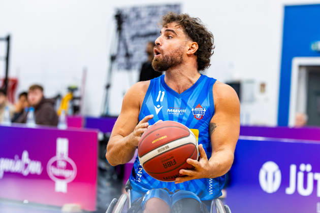 11.10.2026, GER, Rollstuhlbasketball, Maenner Frauen, Saison 26 27, Funke Cup, Hauptrunde, Thuringia Bulls - Spinto Muensterland Jordi Ruiz Jordan (Thuringia Bulls) 99189 Elxleben Fit-In Freizeitanlage Sporthal Thueringen Deutschland