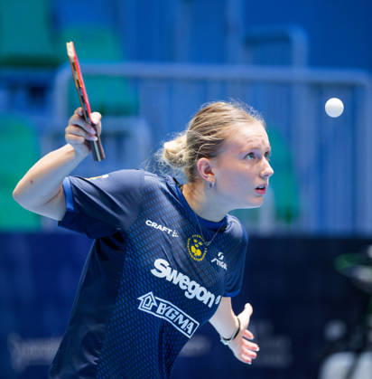 Siri Benjegard Sweden (foto-ms1074b) at the 2026 European Table tennis, Tischtennis Championships in Ljubljana LJUBLJANA, SLOVENIA - 11 OCTOBER 2026: Siri Benjegard Sweden (foto-ms1074b) in action at the European Table Tennis Championships in Stozice Arena, Ljubljana, Slovenia (Photo by Manfred Schillings) Ljubljana Stozice Arena Slovenia