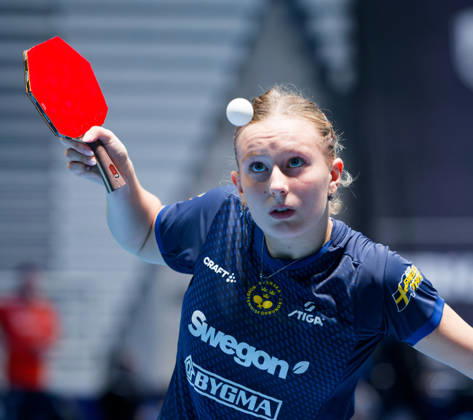 Siri Benjegard Sweden (foto-ms1085b) at the 2026 European Table tennis, Tischtennis Championships in Ljubljana LJUBLJANA, SLOVENIA - 11 OCTOBER 2026: Siri Benjegard Sweden (foto-ms1085b) in action at the European Table Tennis Championships in Stozice Arena, Ljubljana, Slovenia (Photo by Manfred Schillings) Ljubljana Stozice Arena Slovenia