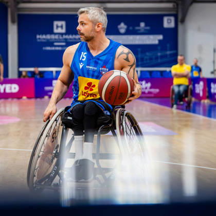 11.10.2026, GER, Rollstuhlbasketball, Maenner Frauen, Saison 26 27, Funke Cup, Hauptrunde, Thuringia Bulls - Spinto Muensterland Joakim Linden (Thuringia Bulls) 99189 Elxleben Fit-In Freizeitanlage Sporthal Thueringen Deutschland