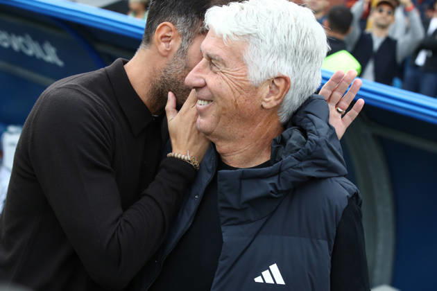 IPA89547448 - October 11, 2026 Como vs. AS Roma (Serie A) Sports; Soccer; Matchday 6& xD;In the photo: Fabregas, Gasperini& xD;(Photo by Gino Mancini)  Copyright: xGinoxMancini IPAxSportx xx IPA89547448