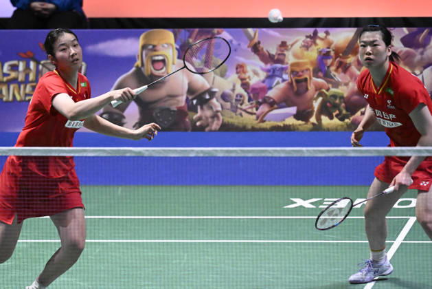 Chen Fan Shu Tian (L) and Luo Xu Min (R) of China during their women s doubles match against Lin Jhih Yun and Hsu Yin-Hui of Taiwan (not pictured) during the finals at the badminton Clash of Clans Arctic Open 2026 tournament in Vantaa, Finland, on October 11, 2026. - ANTTI AIMO-KOIVISTO Finland uHUA0UBei0s  Copyright: xAnttixAimo-Koivistox uHUA0UBei0s