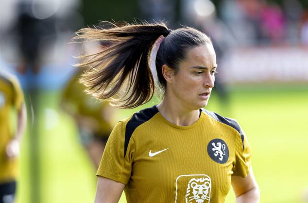 ZEIST - Caitlin Dijkstra during a training session of the Dutch women s football team in preparation for the World Cup qualifying match against Hungary. SANDER KONING ANP xVIxANPxSportx xxANPxIVx 572125172 originalFilename: 572125172.jpg