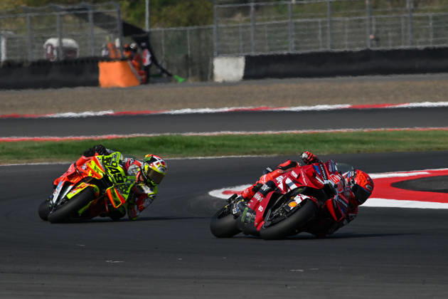 MOTO - MOTO GP - GRAND PRIX OF INDONESIA 2026 93 MARQUEZ Marc (spa), Ducati Lenovo Team, Ducati Desmosedici GP26, action with 49 DI GIANNANTONIO Fabio (ita), Pertamina Enduro VR46 Racing Team, Ducati Desmosedici GP26 during the 2026 MotoGP Pertamina Grand Prix of Indonesia on the Mandalika circuit from October 9 to 11, at West Nusa Tenggara, Indonesia - West Nusa TenggaraIndonesia  Copyright: xGIGIxSOLDANOx