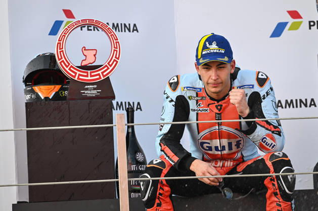 MOTO - MOTO GP - GRAND PRIX OF INDONESIA 2026 FERNANDEZ Raul (spa), Trackhouse MotoGP Team, Aprilia RS-GP26, podium, portrait during the 2026 MotoGP Pertamina Grand Prix of Indonesia on the Mandalika circuit from October 9 to 11, at West Nusa Tenggara, Indonesia - West Nusa TenggaraIndonesia  Copyright: xGIGIxSOLDANOx