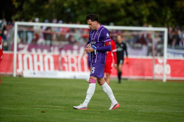 Marcel Bär (Aue) sind ist enträuscht, wütend, frustriert, sauer ; GER, Greifswalder FC vs. FC Erzgebirge Aue, Fußball, Männer, Regionalliga Nordost, 12.Spieltag, Spielzeit 2026 2027, 11.10.2026 Greifswald Volksstadion Mecklenburg - Vorpommern Deutschland