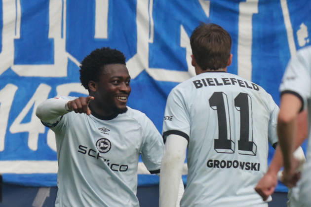 11.10.2026, xgrfx, Fussball 2.Bundesliga, VfL Bochum - Arminia Bielefeld v.l. Tor, Benjamin Boakye zum 0:1 (Arminia Bielefeld) Bochum