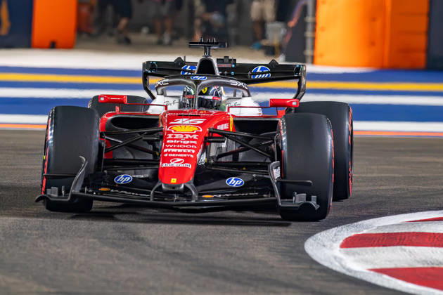 RECORD DATE NOT STATED 11th October 2026; Marina Bay, Singapore; Formula 1, Singapore Grand Prix, Race Day; Charles Leclerc of Ferrari is a close second DavidxAsh
