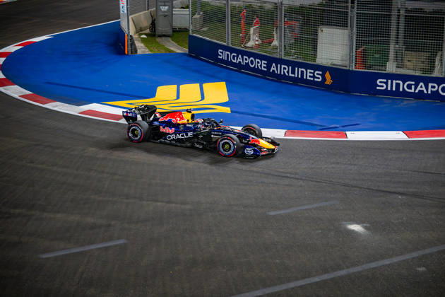 RECORD DATE NOT STATED 11th October 2026; Marina Bay, Singapore; Formula 1, Singapore Grand Prix, Race Day; Max Verstappen of Red Bull Racing at turn 4 DavidxAsh