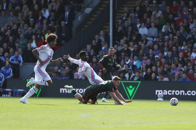 11th October 2026; Selhurst Park, London, England; Premier League Football, Crystal Palace versus Nottingham Forest; Liam Delap of Nottingham Forest is fouled by Jefferson Lerma of Crystal Palace who receives a yellow card for stopping a promising attack KatiexChan