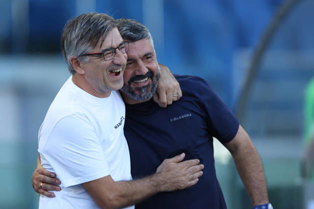 SOCCER - Serie A - SS Lazio vs. AC Monza Photo by IPA ABACAPRESS.COM89550072 - Rome, Italy - October 11, 2026: Ivan Juric (Head Coach) of AC Monza greets Lazio coach Gennaro Gattuso before the 2026–2027 Italian Serie A-Enilive Championship soccer match between SS Lazio and AC Monza at the Olympic Stadium in Rome. Rome Italy  Copyright: xIPAxSport ABACAx