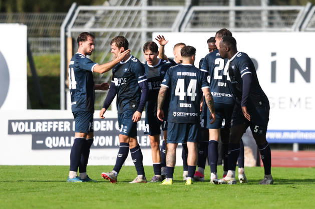 11.10.2026, Fussball, Herren, Regionalliga Nord, 14. Spieltag, VfB Oldenburg - BSV Kickers Emden Torjubel zum 1:0 durch Dominik Kasper (24 VfB Oldenburg)
