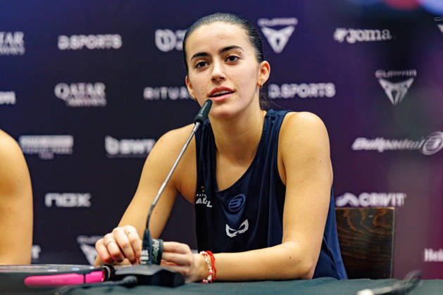 DÜSSELDORF, GERMANY - 11 OCTOBER 2026: Image shows press conference, PK, Pressekonferenz of Martina Calvo (ESP) and Claudia Fernandez Sanchez (ESP) during CUPRA Germany Premier Padel P2 2026 Day 8: Finals at CASTELLO Düsseldorf on 11 10 2026 in Düsseldorf, Germany. Germany Copyright: xFröhlichxPascalx