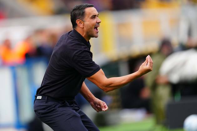 Raffaele Palladino reacts during the Serie A Enilive matchday 6 match between US Lecce and Bologna FC 1909 at the Via del Mare Stadium in Lecce, Italy, Sunday, October 11, 2026. (Credit Image: Giovanni Evangelista LaPresse)  Copyright: xGiovannixEvangelista LaPressex