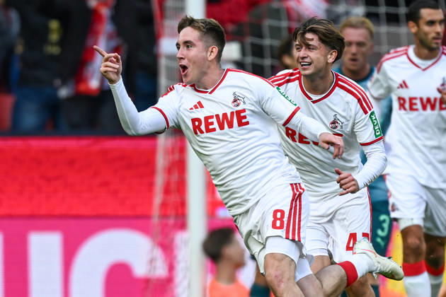 Isak Johannesson (Koeln 8) jubelt nach dem Tor zum 1:0 11.10.2026 ¢ Fussball ¢ 1. FC Koeln vs Borussia Moenchengladbach, RheinEnergieStadion, Koeln, DFB DFL REGULATIONS PROHIBIT ANY USE OF PHOTOGRAPHS AS IMAGE SEQUENCES AND OR QUASI-VIDEO NRW Germany