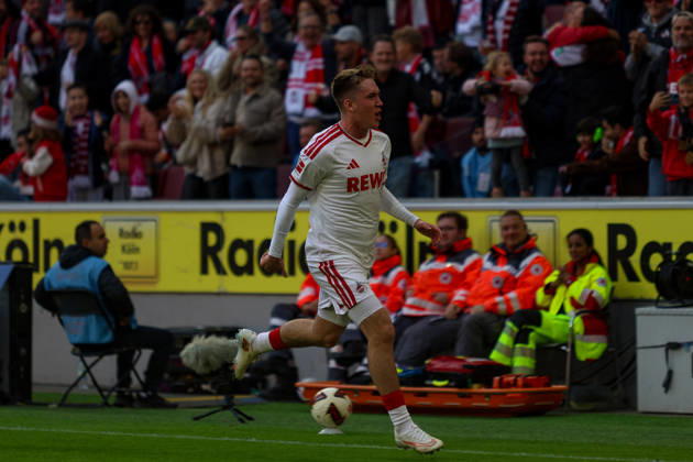 11.10.2026, GER, Fussball, Herren, Bundesliga , 1. Bundesliga, Saison 2026 2027, 1. FC Köln - VfL Borussia Mönchengladbach Ãsak Johannesson (KOE) Torjubel, jubelt nach seinem Treffer zum 1:0 Copyright: xSvenxHanischx
