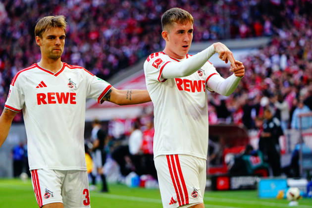 Köln, Fussball, 1.BL saison 2026 2027 1.FC Köln vs Borussia Mönchengladbach , 11.10.2026, Rheinenergiestadion Köln isak johannesson, FC Köln , torjubelt Aktion, Einzelbild,