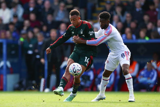 Premier League: Crystal Palace v Nottingham Forest LONDON, UK - 11th Oct 2026: Dan Ndoye of Nottingham Forest under pressure from Jefferson Lerma of Crystal Palace during the Premier League match between Crystal Palace FC and Nottingham Forest FC at Selhurst Park London Selhurst Park England United Kingdom Copyright: xCraigxMercerx xPeakxActionxPhotosx