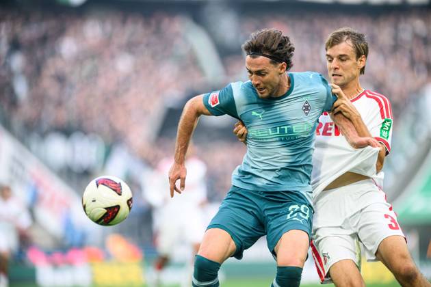 COLOGNE, GERMANY - 11 OCTOBER, 2026: Joe Scally, Borna Sosa - The Bundesliga match 1. FC Koeln vs. Borussia Moenchengladbach at RheinEnergieSTADION.  Copyright: xVitaliixKliuievx