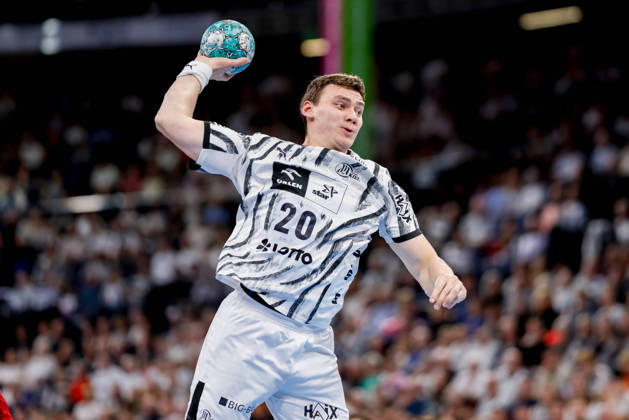 Kiel, 11. Oktober 2026 - Handball, 1. Bundesliga 2026 27, THW Kiel - Handball Club Hamburg: Lukas Laube (THW Kiel, 20)