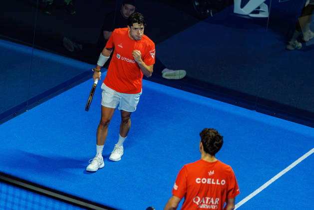 DÜSSELDORF, GERMANY - 11 OCTOBER 2026: Image shows the celebration of Agustin Tapia (ARG) and Arturo Coello (ESP) during CUPRA Germany Premier Padel P2 2026 Day 8: Finals at CASTELLO Düsseldorf on 11 10 2026 in Düsseldorf, Germany. Germany Copyright: xFröhlichxPascalx