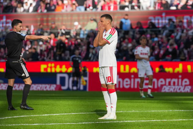 11.10.2026, xydrx, Herren, Fußball, 1.Bundesliga, 1.FC Köln - Borussia Mönchengladbach, Saison 2026 2027, RheinEnergieSTADION: Said El Mala (1.FC Köln, 10) ärgert sich über eine vergebene Chance DFB regulations prohibit any use of photographs as image sequences and or quasi-video. Copyright: HMBxMedia YannisxDreimann