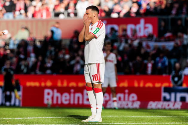 KOELN, GERMANY - OCTOBER 11: Said El Mala (1. FC Koeln, 10) frustrated after a missed chance during the Bundesliga match between 1. FC Koeln vs. Borussia Moenchengladbach at Rheinenergie-Stadion on matchday 5 of the 1. Bundesliga on October 11, 2026 in Koeln, Germany. DFL REGULATIONS PROHIBIT ANY USE OF PHOTOGRAPHS AS IMAGE SEQUENCES AND OR QUASI-VIDEO. North Rhine Westphalia Germany Copyright: xSteffiexWunderlx