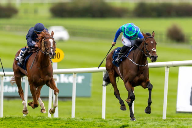 REPRO FREE *PRESS RELEASE NO REPRODUCTION FEE* EDITORIAL USE ONLY October Weekend Meeting 2026, Naas Racecourse, Kildare 11 10 2026 Jamie Powell on Snapretend wins The Irish Stallion Farms EBF Bluebell Stakes (Listed) Jamie Powell on Snapretend 11 10 2026  Copyright: xx 0U6A3686
