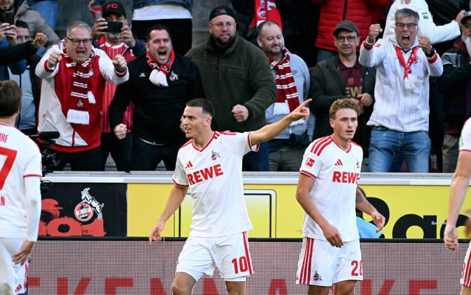 Cologne, Germany, 1. Bundesliga, Matchday 5, Rhein-Energie-Stadium Cologne, 1. FC Köln vs Bor. Mönchengladbach; Said El Mala (FC) celebrates after scoring. Celebration, Joy, Action.