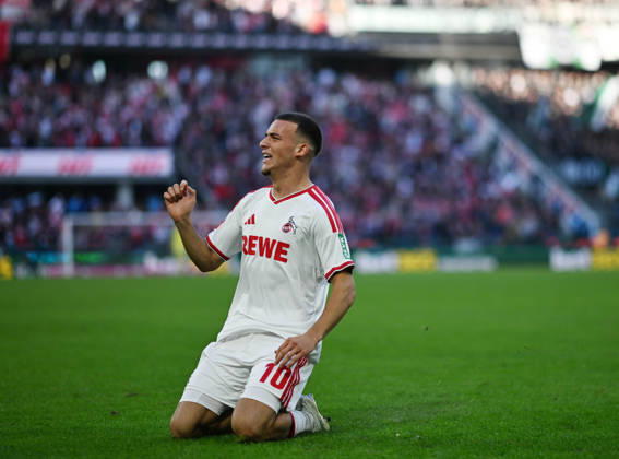 11.10.2026, xophax, Fussball 1.Bundesliga, 1.FC Koeln - Borussia Mönchengladbach . Said El Mala ( 1.FC Köln ) nach seinem Tor zum 2 zu 1. Koeln
