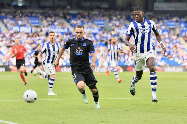 ESP: LaLiga EASports Real Sociedad - RC Deportivo La Coruna David Mella of RC Deportivo during LaLiga EA Sports match between Real Sociedad - RC Deportivo played at Anoeta Stadium in Gipuzcoa on October 11, 2026 in Spain Spain Futbol Copyright: xAgenciaxLOFx