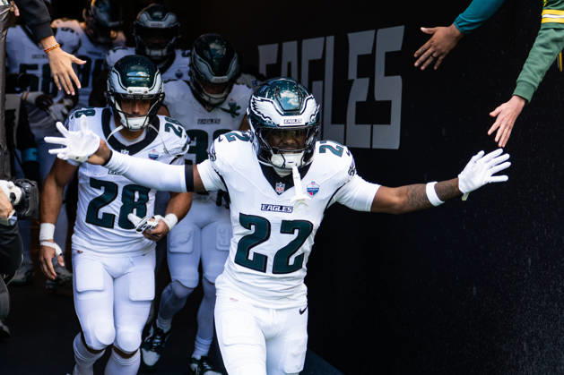 October 11, 2026, London, England, United Kingdom: Mac McWilliams runs onto the field during the NFL, American Football Herren, USA game between the Philadelphia Eagles and Jacksonville Jaguars. London United Kingdom - ZUMAh209 20261011_zsp_h209_018 Copyright: xAlixHabibx