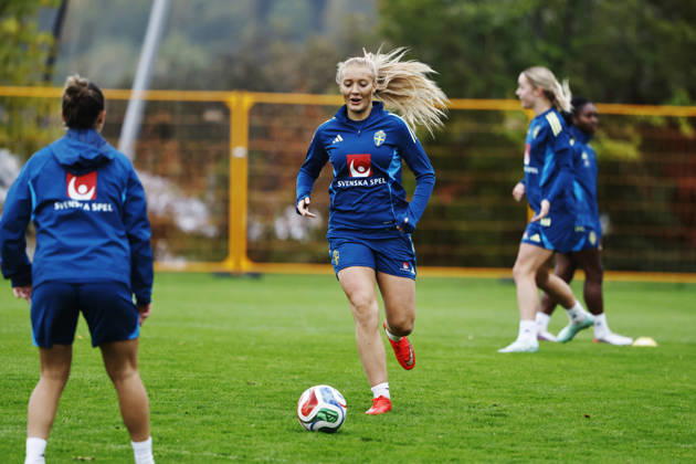 STOCKHOLM, SVERIGE 20261011 Smilla Holmberg när damlandslaget tränar pa Bosön inför kommande VM-playoff mot Litauen. STOCKHOLM SVERIGE x60160x