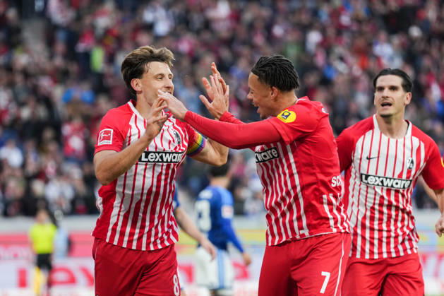 1. Bundesliga: SC Freiburg vs FC Schalke 04, 11.10.2026 Torjubel zum 1:0 durch Maximilian Eggestein (SC Freiburg, 8) 1. Bundesliga: SC Freiburg vs FC Schalke 04, Europa-Park-Stadion, 11.10.2026 DFB DFL REGULATIONS PROHIBIT ANY USE OF PHOTOGRAPHS AS IMAGE SEQUENCES AND OR QUASI-VIDEO. Copyright: xBEAUTIFULxSPORTS Boscox