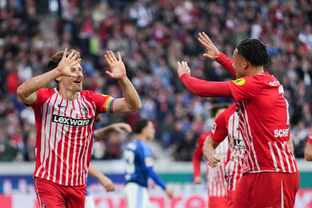 1. Bundesliga: SC Freiburg vs FC Schalke 04, 11.10.2026 Torjubel zum 1:0 durch Maximilian Eggestein (SC Freiburg, 8) 1. Bundesliga: SC Freiburg vs FC Schalke 04, Europa-Park-Stadion, 11.10.2026 DFB DFL REGULATIONS PROHIBIT ANY USE OF PHOTOGRAPHS AS IMAGE SEQUENCES AND OR QUASI-VIDEO. Copyright: xBEAUTIFULxSPORTS Boscox